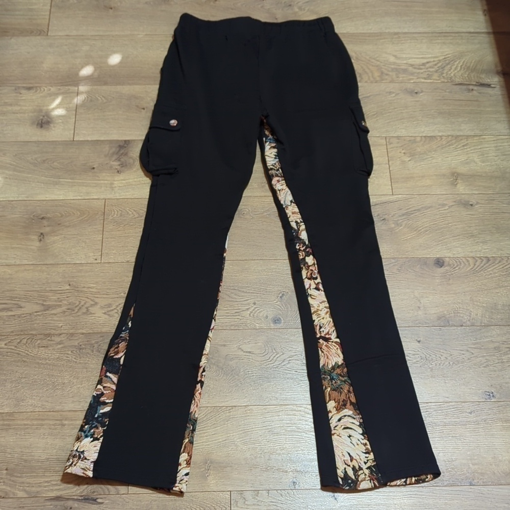 Valabasas Blek le Rat ORANGE MULTI FRENCH TERRY STACKED FLARE JEAN L - Picture 7 of 10
